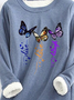 Crew Neck Loose Butterfly Casual Sweatshirt