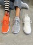 Plus Size Breathable Mesh Fabric Lace-up Decor Sneakers