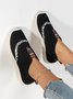 Breathable Striped Split Joint Soft Sole Slip On Sports Sneakers