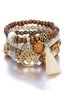 Boho Tree of Life Bead Crystal Beaded Multilayer Bracelet Ethnic Vintage Jewelry