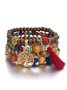 Boho Tree of Life Bead Crystal Beaded Multilayer Bracelet Ethnic Vintage Jewelry