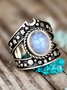 Ethnic Vintage Opal Moonstone Ring Boho Vacation Jewelry