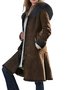 Faux Shearling Pockets Vintage Faux Suede Solid Coats