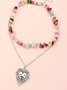 Bohemian Vacation Natural Irregular Crystal Beaded Multilayer Necklace Beach Ethnic Jewelry
