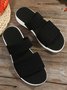 Solid Color Flying Weaving Casual And Simple Sports Slippers