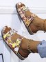 Butterfly Leopard Thick Chain Buckle Beach Slippers