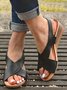 Vintage Crisscross Adjustable Buckle Wedge Sandals