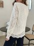Lace Loose Casual Buttoned Other Coat
