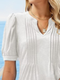Loose Casual Ruched Plain Top