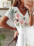 Women's Maxi Dress Vacation Dress Floral Loose V Neck Knitted