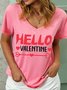 Hello Valentine Women's V Neck T-Shirt