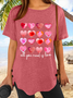 Women’s Cotton-Blend Casual Heart T-Shirt