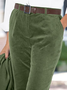Casual Plain Corduroy Regular Fit Casual Pants