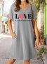 Valentine's Day Love Is A Four Letter Word Women's V Neck Dress