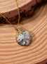 Casual Hummingbird Floral Motif Diamond Time Stone Necklace Everyday Versatile Jewelry