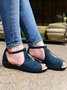 Comfy Sole Navyblue Hollow out Peep-Toe Sandals