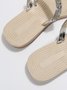 Rhinestone Decor Toe Ring Thong Slide Sandals