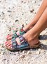 Vacation Beaded Buckle Decor Slide Sandals