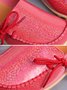 Casual Bow Decor Moccasin Slip On Peas Shoes