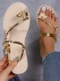 Rhinestone & Butterfly Decor Toe Ring Strappy Sandals