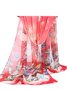 Vacation Butterfly Floral Pattern Silk Scarf Spring Summer Beach Accessories
