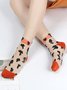 Ethnic Floral Plant Embroidered Cotton Lace Socks Daily Accessories