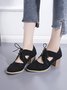 Hollow Breathable Punching Classic Baroque Chunky Heel Shoes