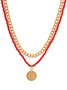 Coin Pattern Thick Chain Layer Necklace Beach Vacation Party Jewelry