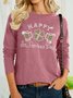Women’s Happy St.Patrick’s Day Casual Polyester Cotton Loose Text Letters Shirt