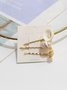 3Pcs Boho Style Pearl Shell Barrette Hair Accessories Set Beach Vacation Jewelry