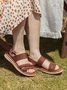 Vintage Braided Strap Adjustable Buckle Slingback Sandals