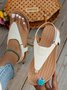 Casual Hook and Loop Flat Heel Thong Sandals