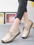 Cowhide Lace-Up Comfortable Soft Flats