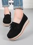 Leather Suede Tassel Bow Classic Wedge Platform Shoes