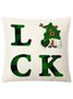 Green Shamrock Throw Pillowcase