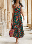 Women's Maxi Dress Geometric Vacation Dress Loose V Neck Dress