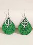 Clover Leather Earrings Holiday Party Jewelry