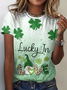 Women's St.Patrick's Day Gonme Lucky Crew Neck T-Shirt