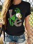 Women's LOVE Patrick Day Gnomes Shamrock Lucky Casual T-Shirt