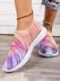 Breathable Color Block Slip On Flyknit Sneakers