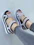 Women's Color Block Casual Hook and Loop Strappy Sandals