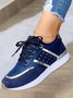 Women's Color Block Casual Lace-Up Sneakers