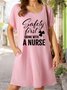 Safety First Drink With A Nurse Women's V Neck Casual Dress