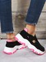 Women's Breathable Mesh Fabric Hook and Loop Walking Shoes