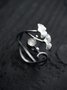Retro Natural Crystal Ginkgo Leaf Ring Daily Ethnic Dress Women's Jewelry