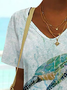 Women's Summer Ocean Turtle Design Casual T-Shirt