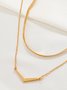 Simple Gold Direction Marking Arrow Chain Layer Necklace Women Jewelry