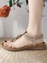 Bohemian Rhinestone Soft Comfort Round Toe Flip Sandals