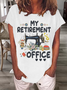 Women's Funny Word Sewing My Retirement Office Text Letters Casual Cotton T-Shirt