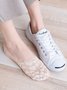 Casual Lace Heart Pattern Socks Invisible Crew Socks Daily Commuting Accessories